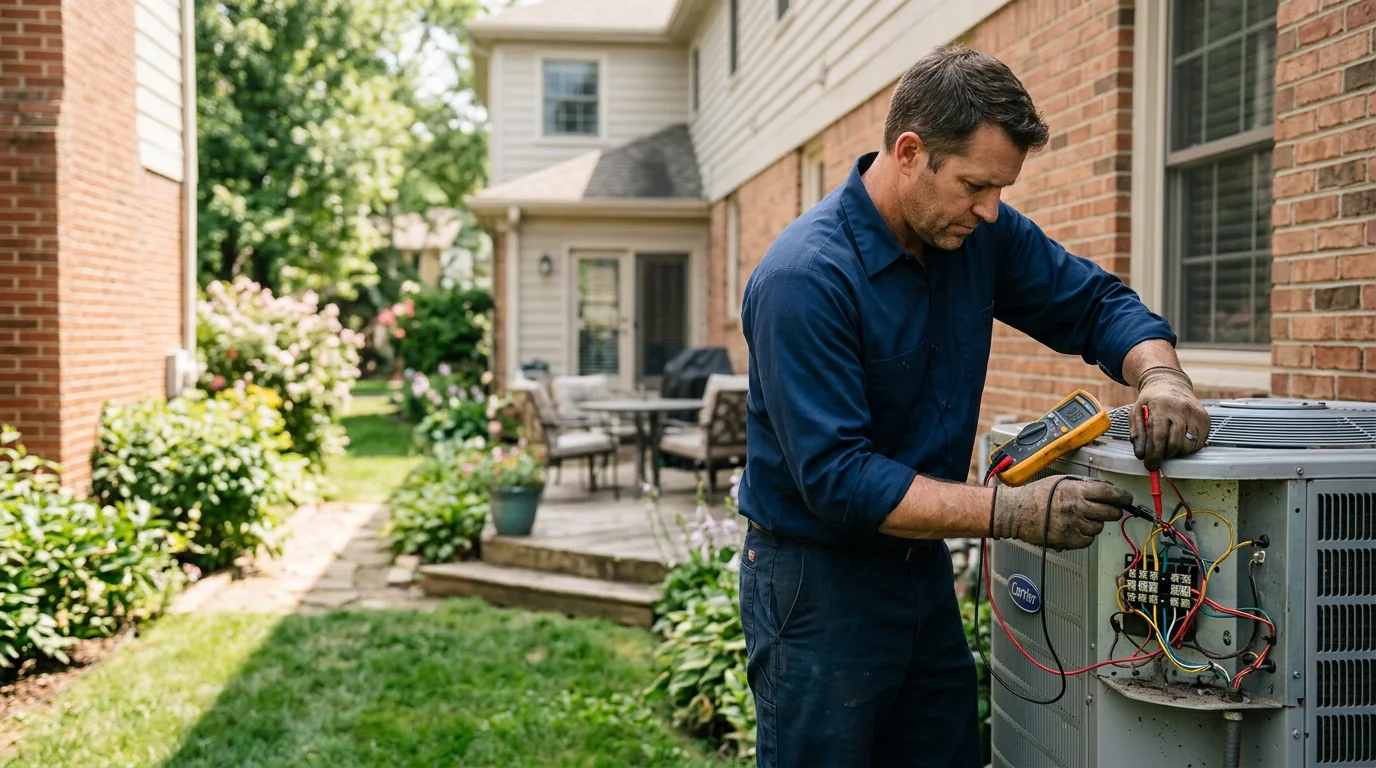 HVAC technician working near Maquoketa, IA